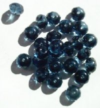 25 6x8mm Faceted Montana Blue Donuts Beads